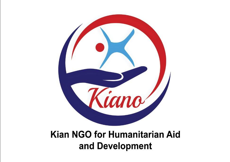 KIANO logo: two crescents enclosing a hand reaching beneath a human figure